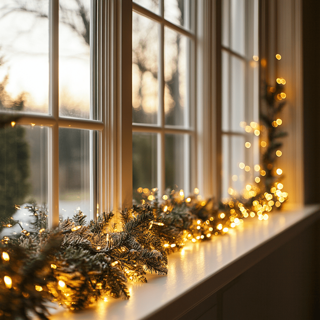 Ideas for Budget-Friendly Christmas Window Decorations natural greenery