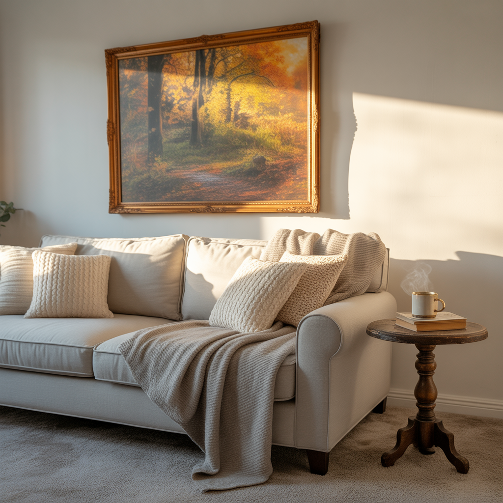 wall with autumn print