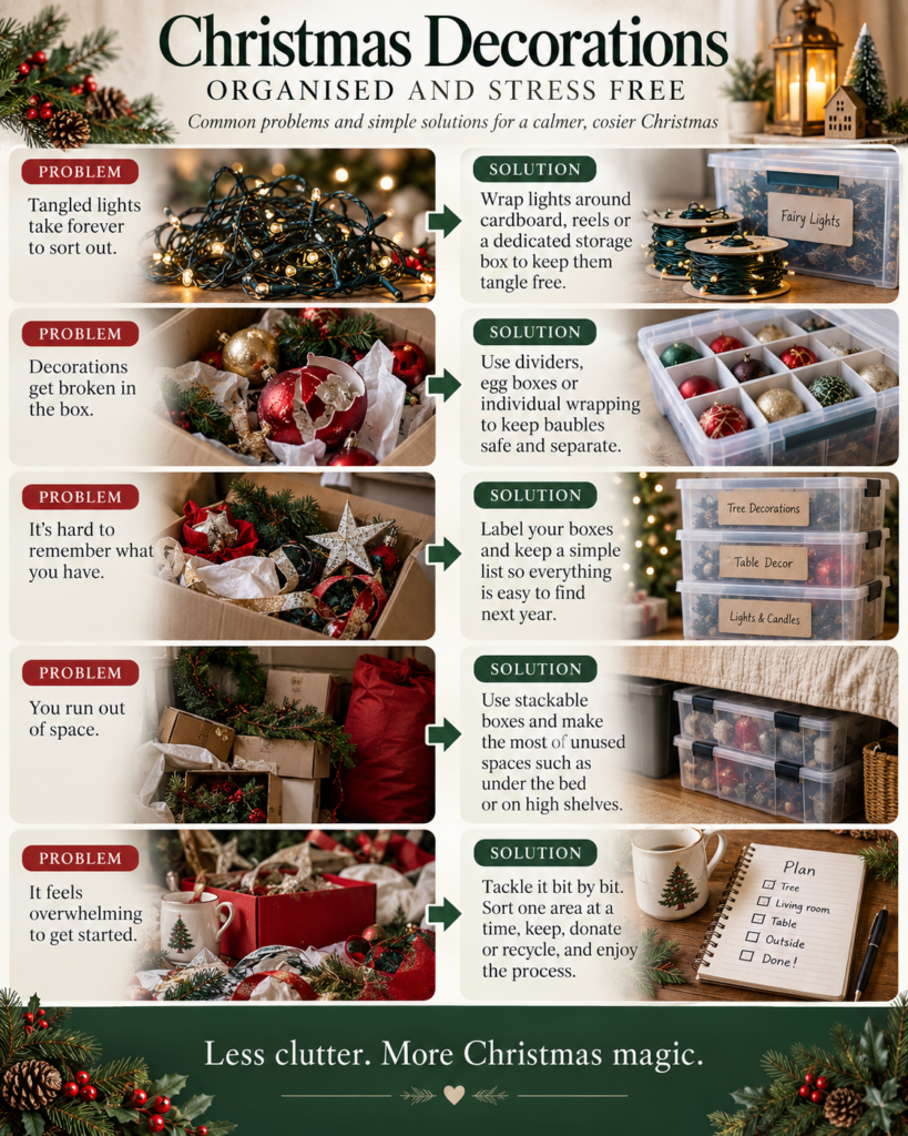 how to store christmas decorations without a loft